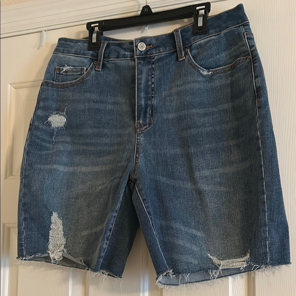 Distressed Denim Shorts